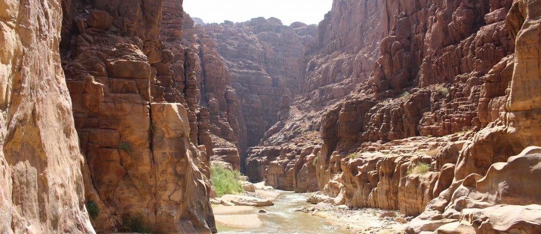 Hiking in Wadi Mujib in Jordan