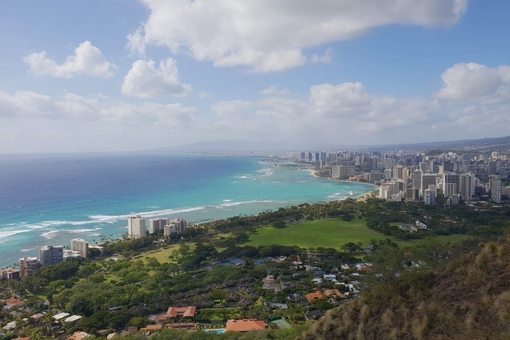 Diamond Head on the island of Oahu in Hawaii