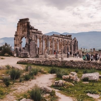 Lost city ancient Roman ruins Volubilis Morocco