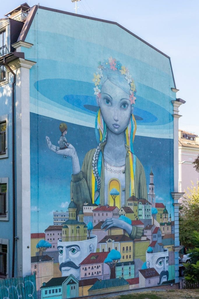 Straatkunst in Kiev-muurschilderingen